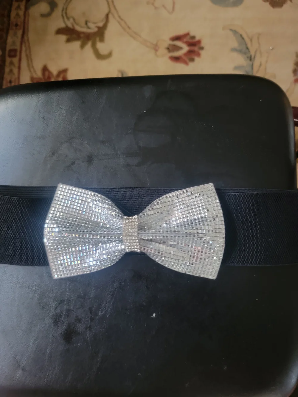 NEW NWT Torrid Stretch Snap  Silver Embellished Bow Belt Accent